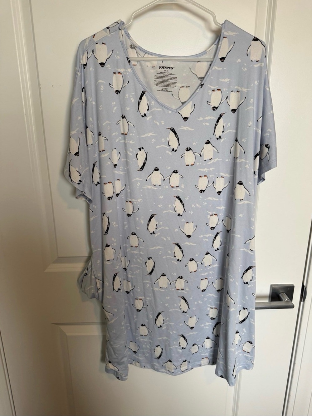 Joyspun Blue Penguin Print Moo Moo